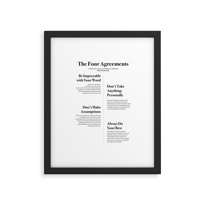 The Four Agreements Framed Art Print Gallery Image 1