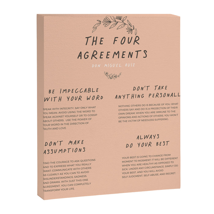 The Four Agreements Peach 2  Canvas Print Gallery Image 1