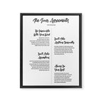 The Four Agreements Script Style Framed Canvas Print Gallery Image 6