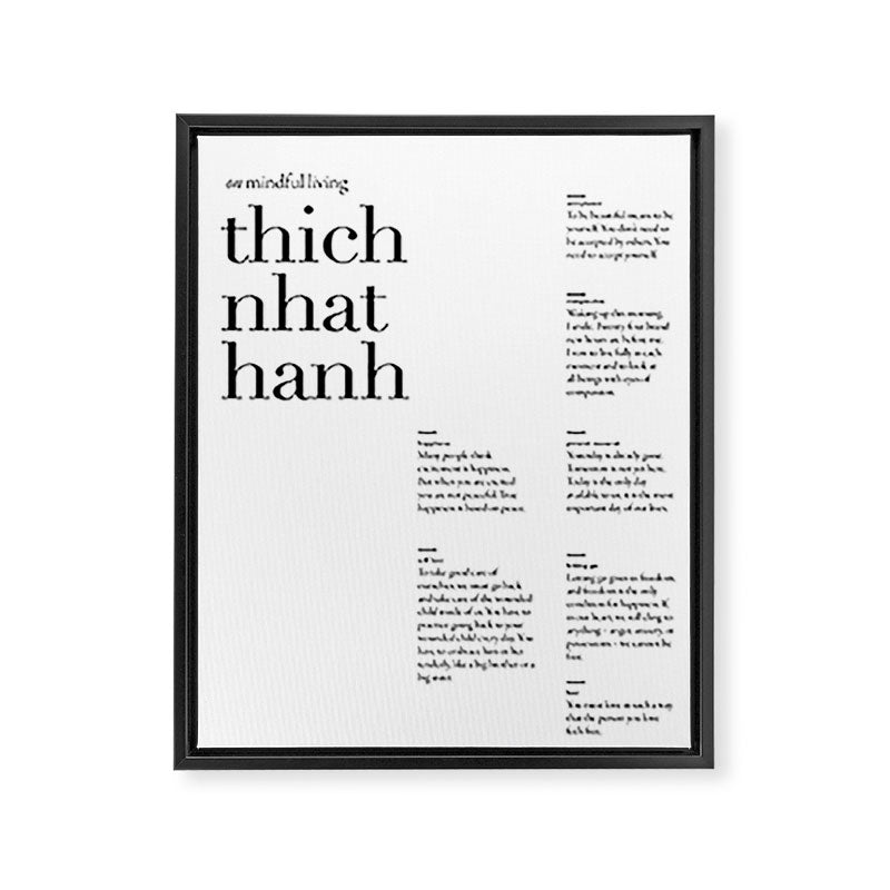 Thich Nhat Hanh Quote Collections on mindful living  Framed Canvas Print Gallery Image 6
