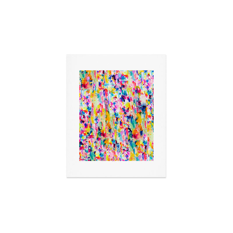 Bright Colorful Abstract Painting in Neons and Pastels Art Print Gallery Image 1