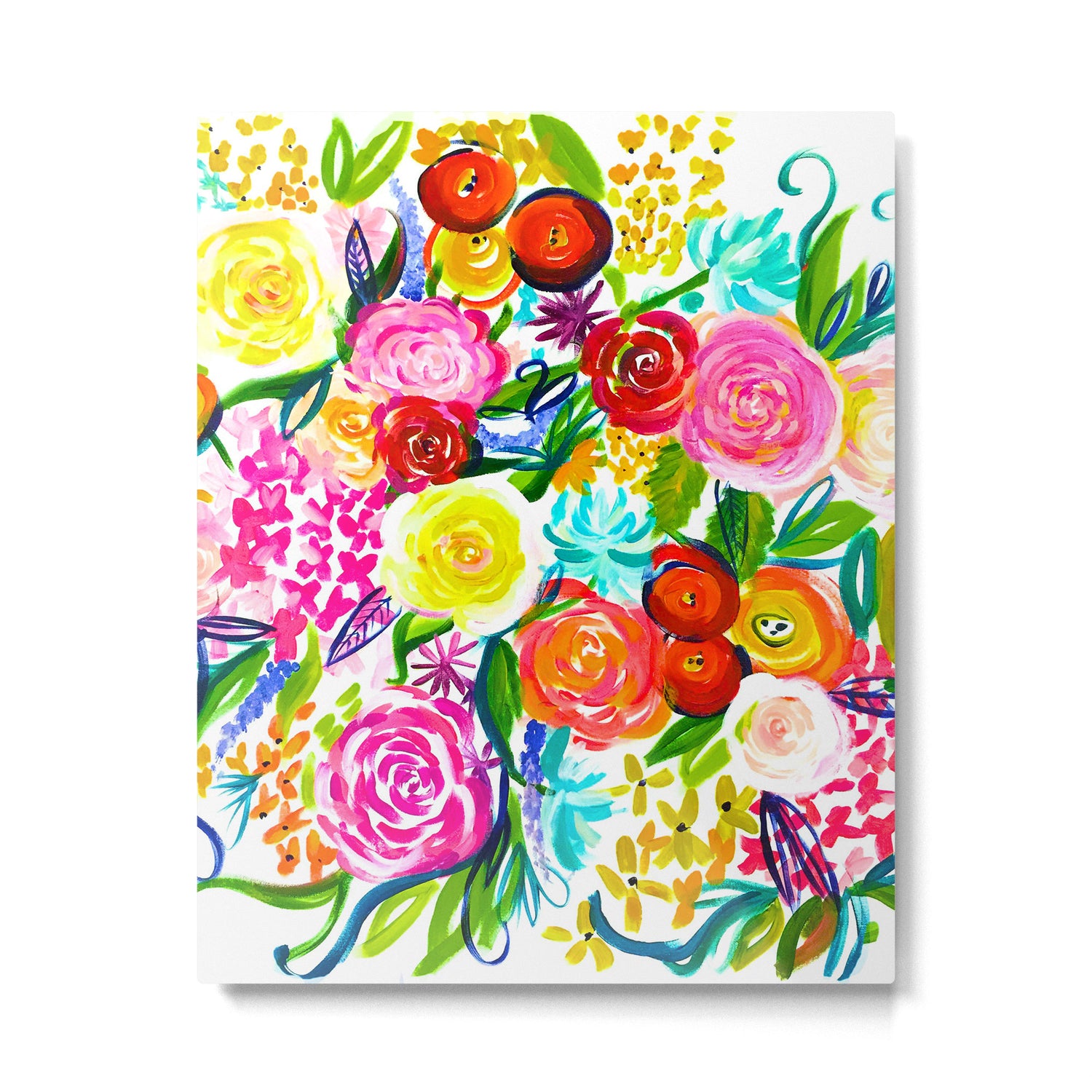 Bright Colorful Floral painting Metal Print Gallery Image 6