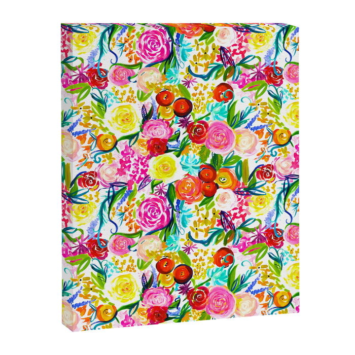 Neon Summer Floral (Smaller Print size) Canvas Print Gallery Image 1