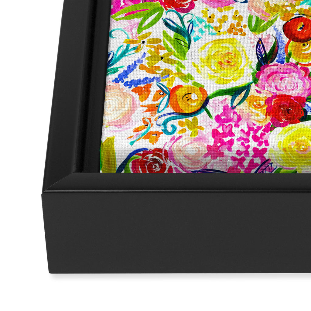 Neon Summer Floral (Smaller Print size) Framed Canvas Print Gallery Image 3