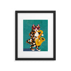 Calico Cat Saxophone Player Framed Art Print Gallery Image 5