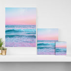 Candy Waves | Pastel Ocean Shoreline off Coast of California  Canvas Print Gallery Image 3