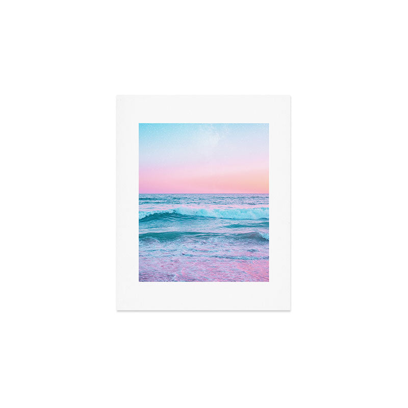 Candy Waves | Pastel Ocean Shoreline off Coast of California  Art Print
