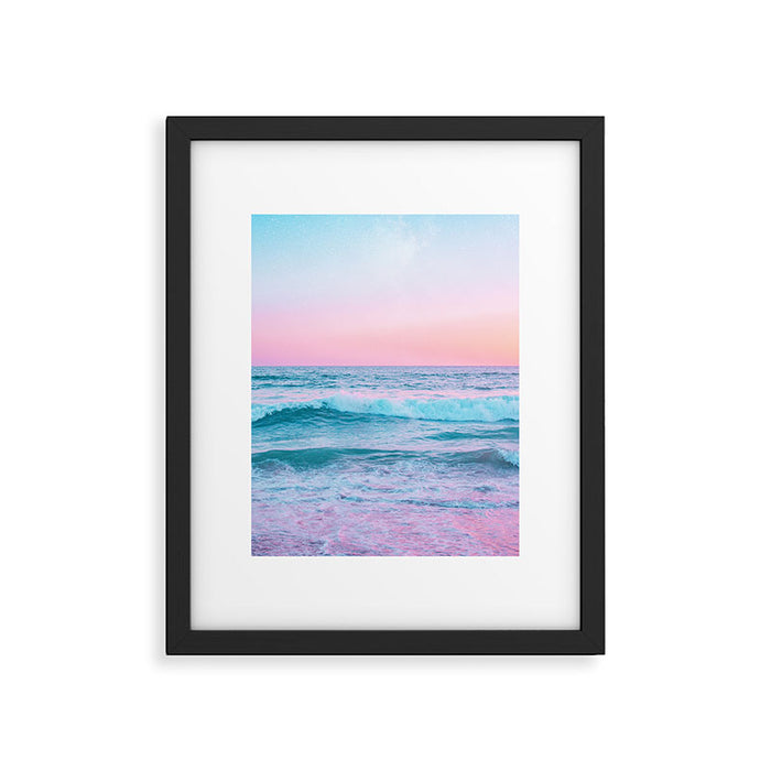 Candy Waves | Pastel Ocean Shoreline off Coast of California  Framed Art Print Gallery Image 1
