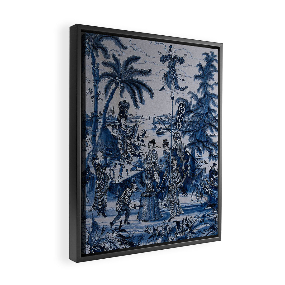 17th Century Delftware Chinoiserie Framed Canvas Print Gallery Image 2