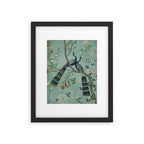 A Teal of Two Birds Chinoiserie Framed Art Print Gallery Image 5