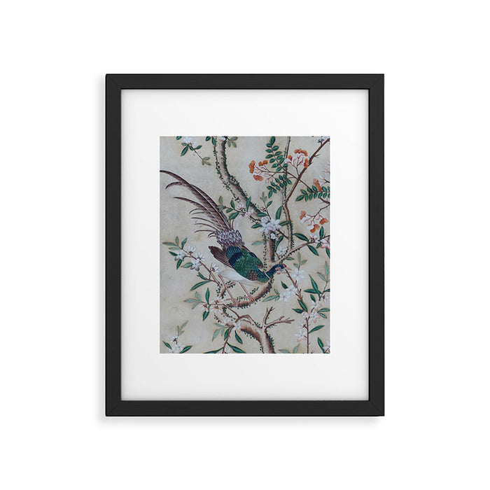 Antique Chinoiserie with Bird Framed Art Print Gallery Image 1