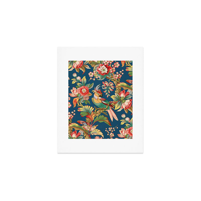 Antique French Chinoiserie in Blue Art Print Gallery Image 1