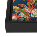Antique French Chinoiserie in Blue Framed Canvas Print Gallery Image 3