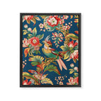 Antique French Chinoiserie in Blue Framed Canvas Print Gallery Image 6