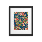 Antique French Chinoiserie in Blue Framed Art Print Gallery Image 4