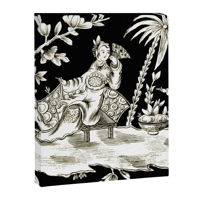 Black & White Chinoiserie Canvas Print Gallery Image 1