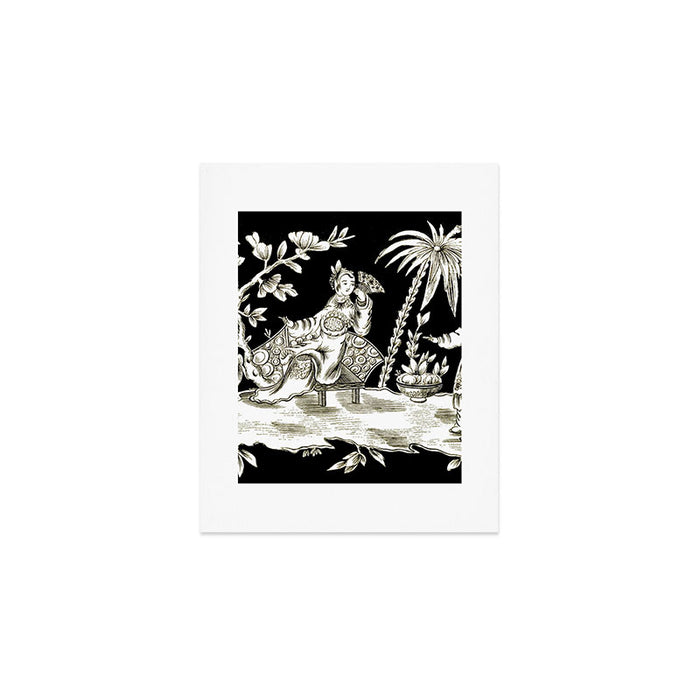 Black & White Chinoiserie Art Print Gallery Image 1