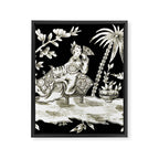 Black & White Chinoiserie Framed Canvas Print Gallery Image 6
