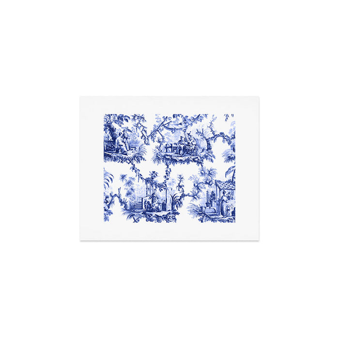 Blue Chinoiserie Toile Art Print Gallery Image 1
