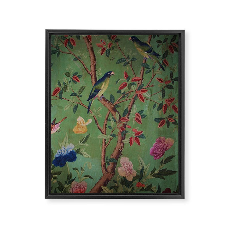 Green Dream Chinoiserie Framed Canvas Print Gallery Image 6