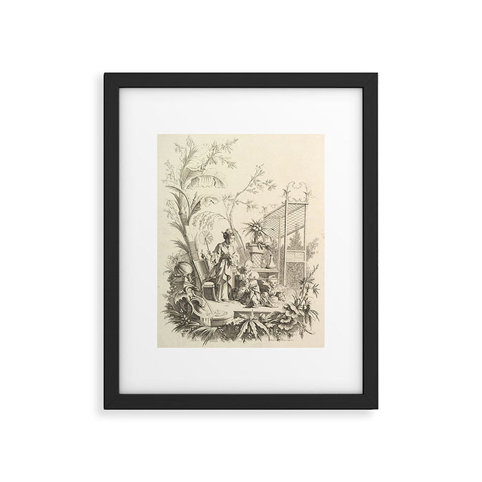 Grisaille Chinoiserie Framed Art Print Gallery Image 1