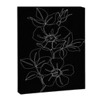 Botanical illustration one line drawing - Rose Black Canvas Print Gallery Image 8