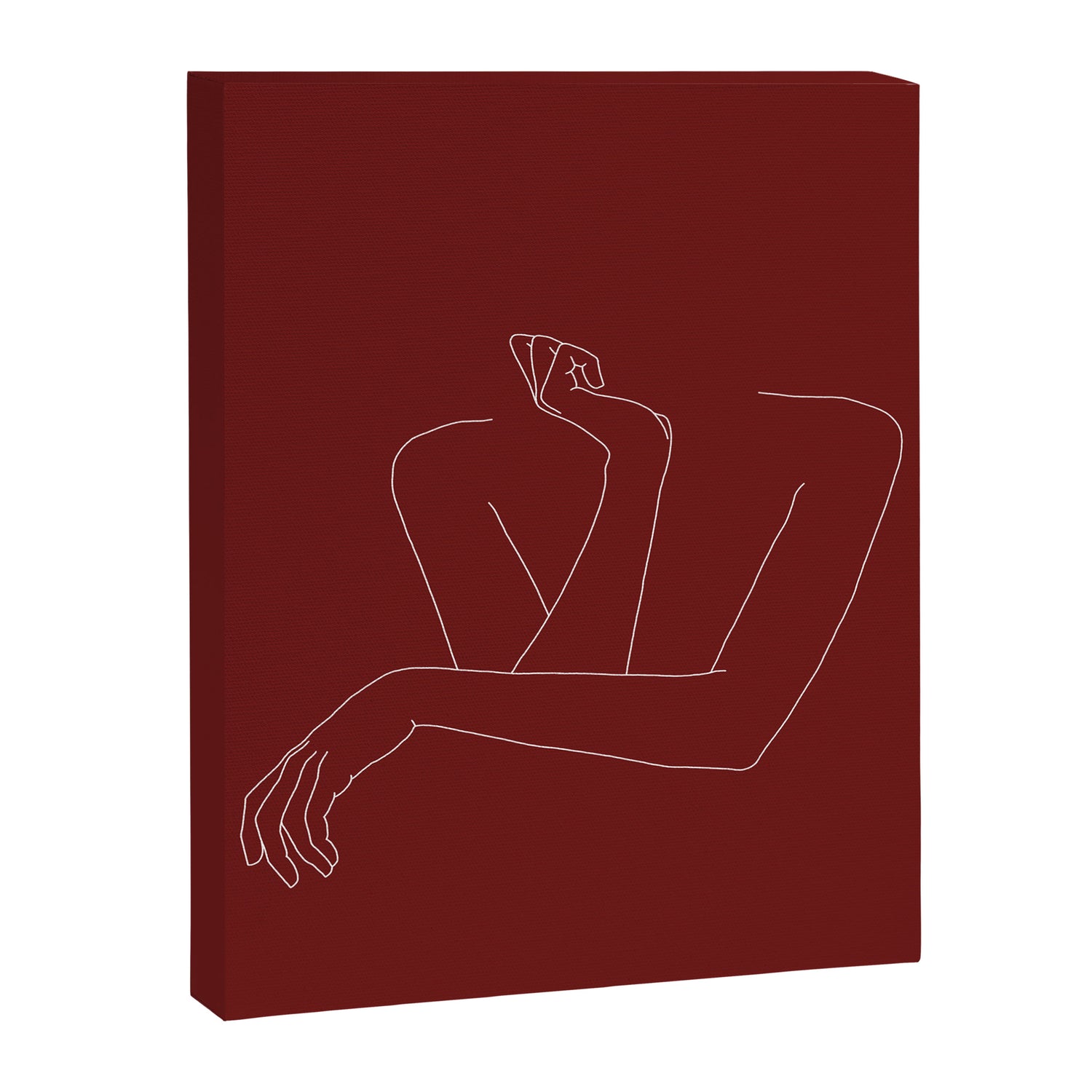 Crossed arms illustration - Anna Red Canvas Print Gallery Image 8
