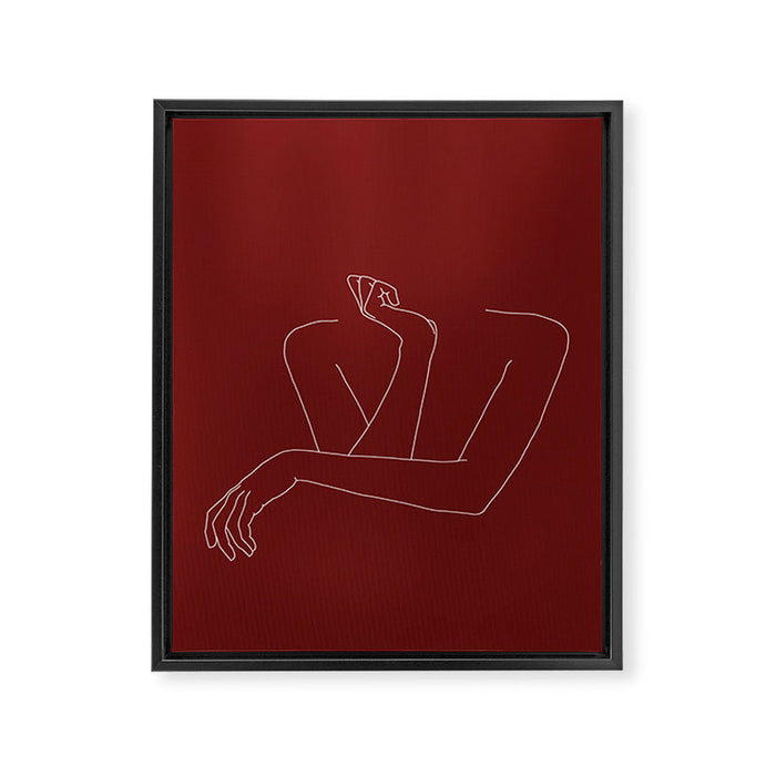 Crossed arms illustration - Anna Red Framed Canvas Print Gallery Image 1