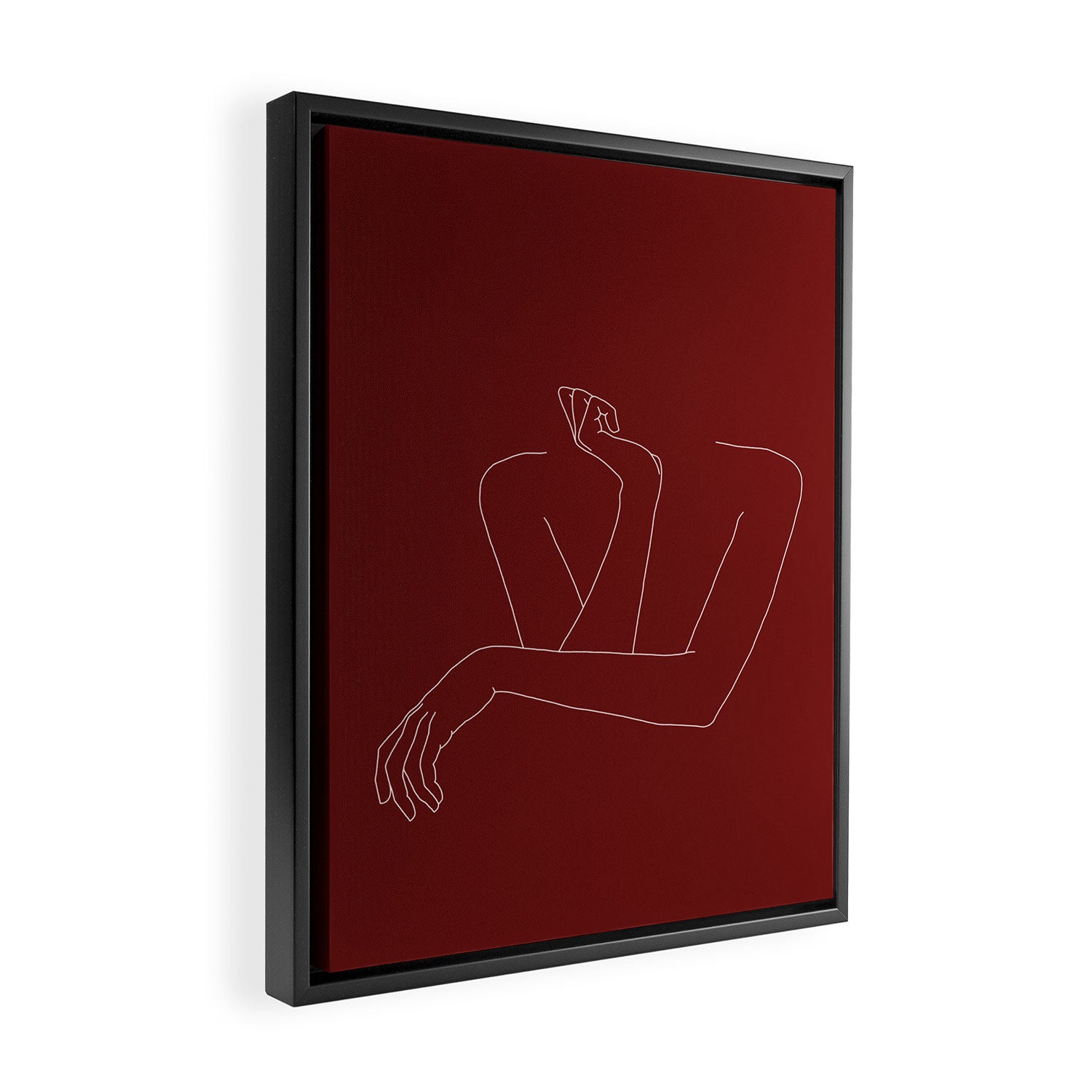 Crossed arms illustration - Anna Red Framed Canvas Print Gallery Image 2