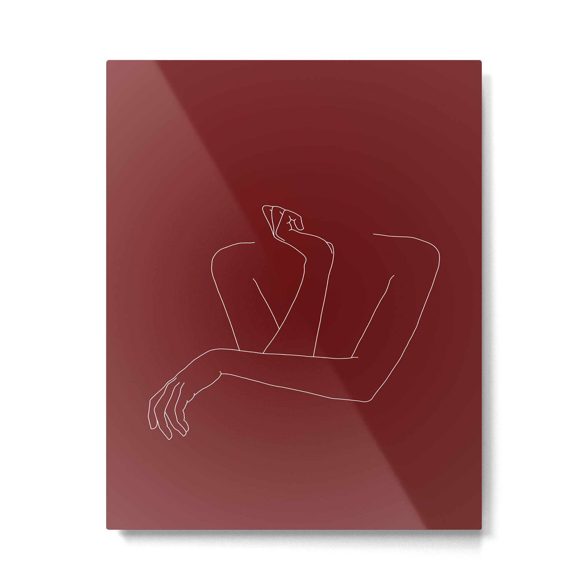 Crossed arms illustration - Anna Red Metal Print Gallery Image 6