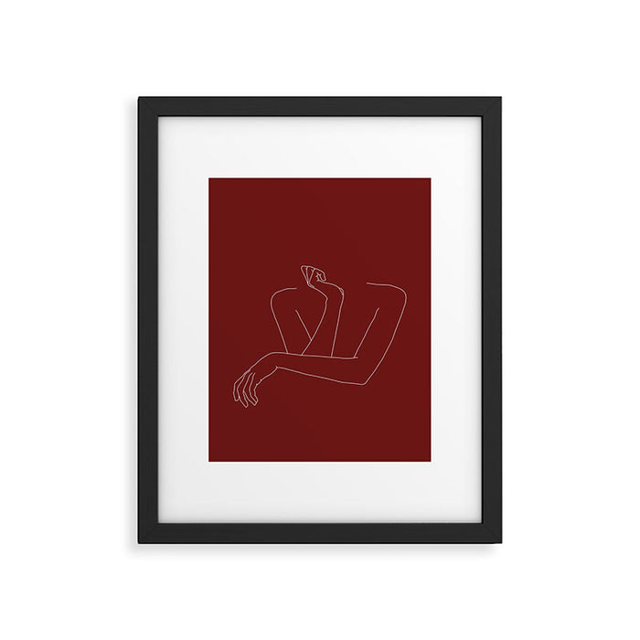 Crossed arms illustration - Anna Red Framed Art Print Gallery Image 1