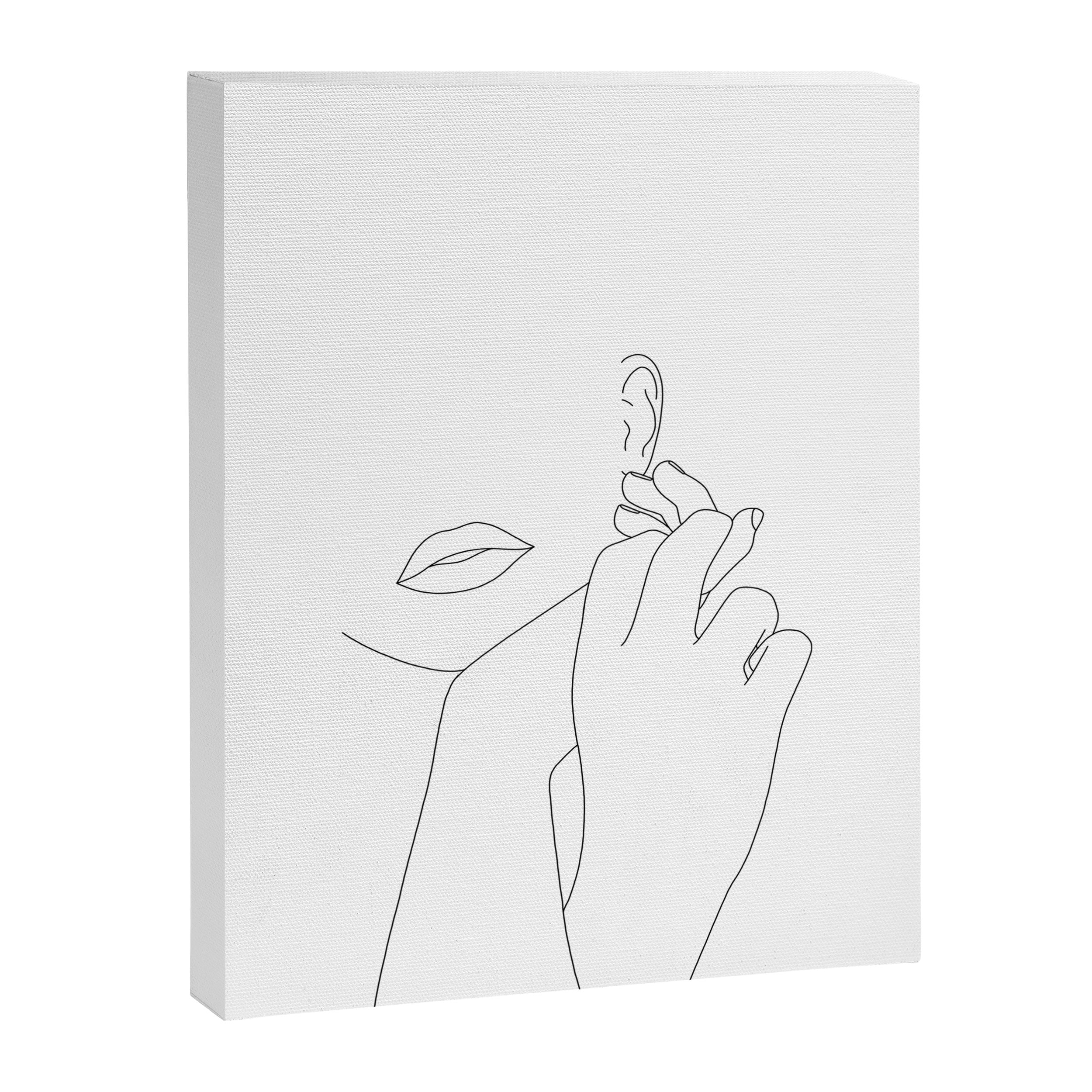 Minimalist face illustration - Fleur Canvas Print Gallery Image 8