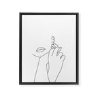 Minimalist face illustration - Fleur Framed Canvas Print Gallery Image 8