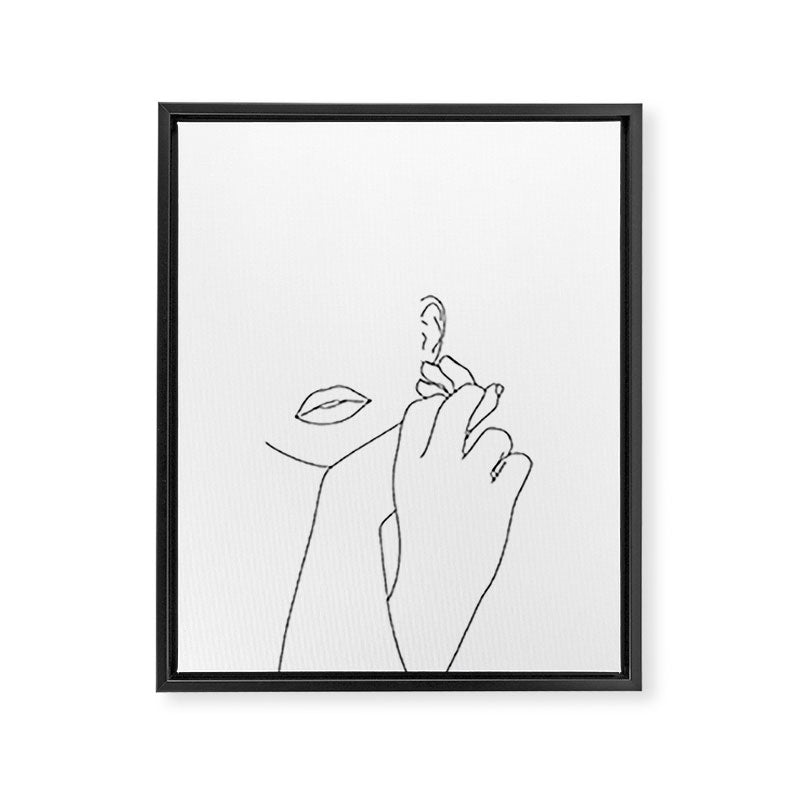 Minimalist face illustration - Fleur Framed Canvas Print Gallery Image 8