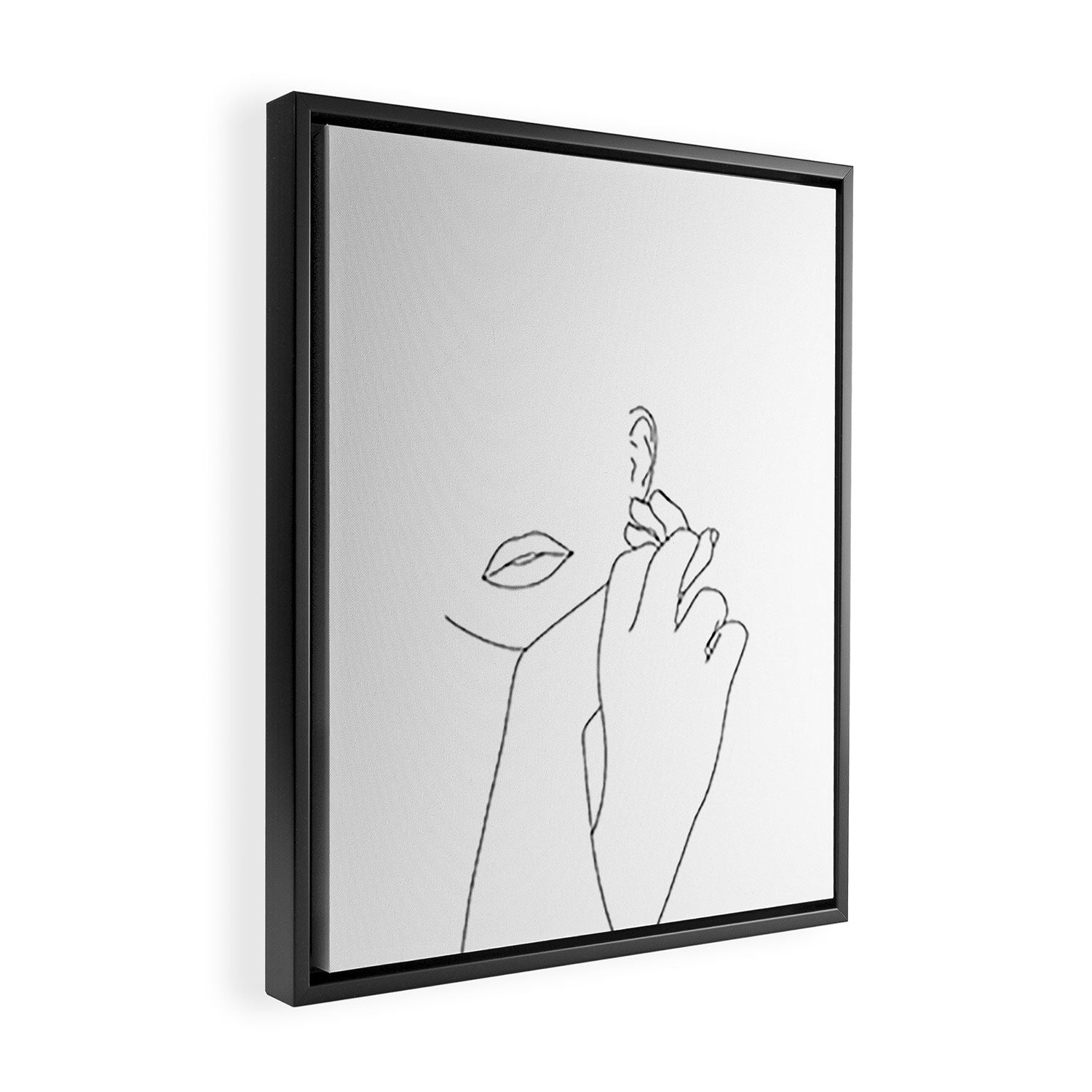 Minimalist face illustration - Fleur Framed Canvas Print Gallery Image 2