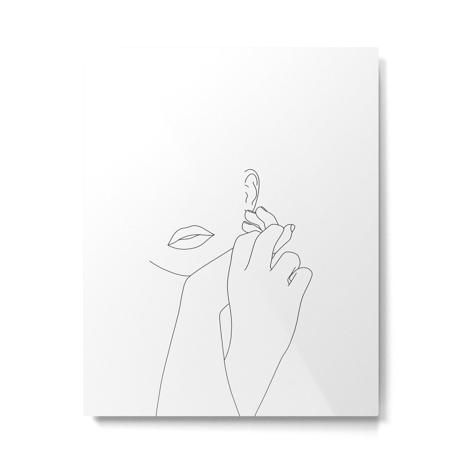 Minimalist face illustration - Fleur Metal Print Gallery Image 6