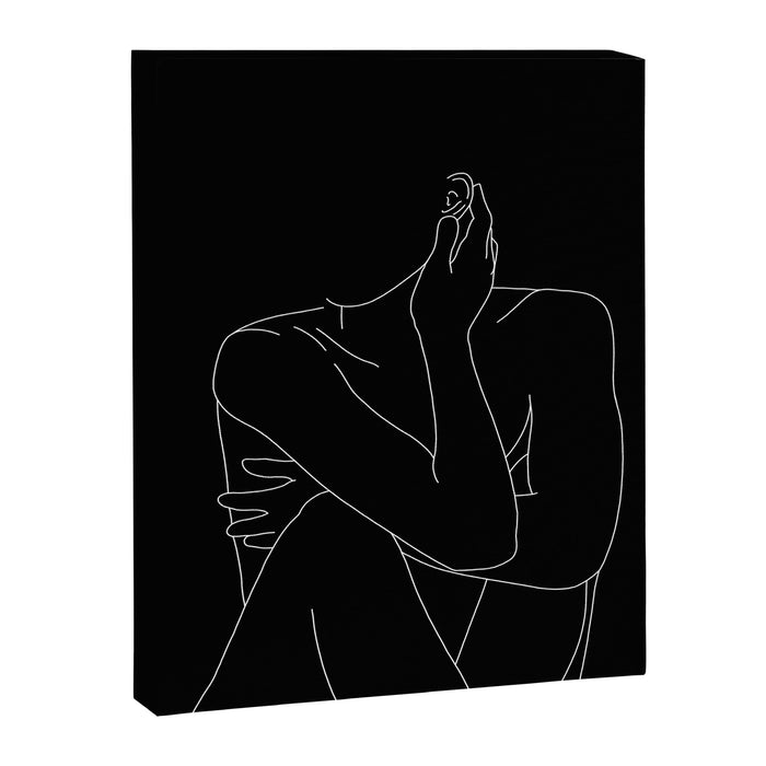 Nude figure illustration - Celina Black Canvas Print Gallery Image 1