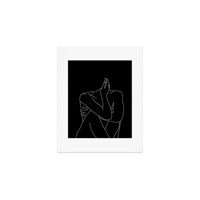 Nude figure illustration - Celina Black Art Print Gallery Image 1