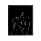Nude figure illustration - Celina Black Framed Canvas Print Gallery Image 8