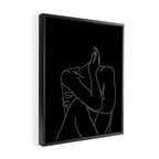 Nude figure illustration - Celina Black Framed Canvas Print Gallery Image 2
