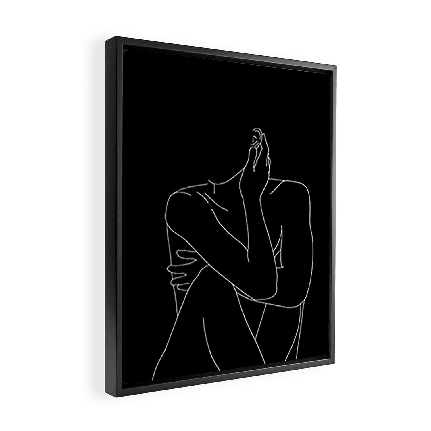 Nude figure illustration - Celina Black Framed Canvas Print Gallery Image 2