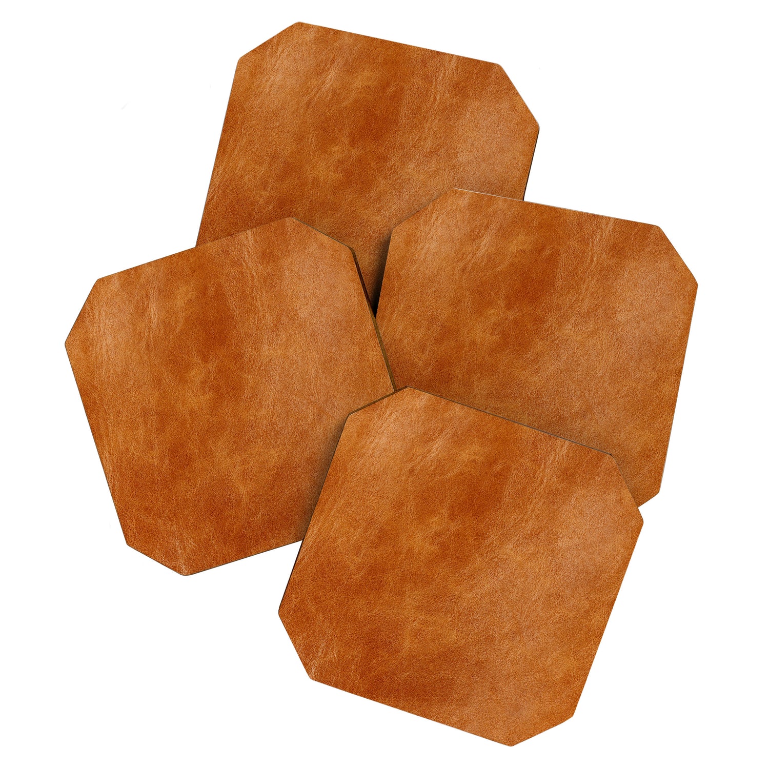 Natural brown leather, vintage texture Coaster Gallery Image 1