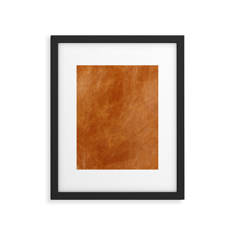 Natural brown leather, vintage texture Framed Art Print Gallery Image 5