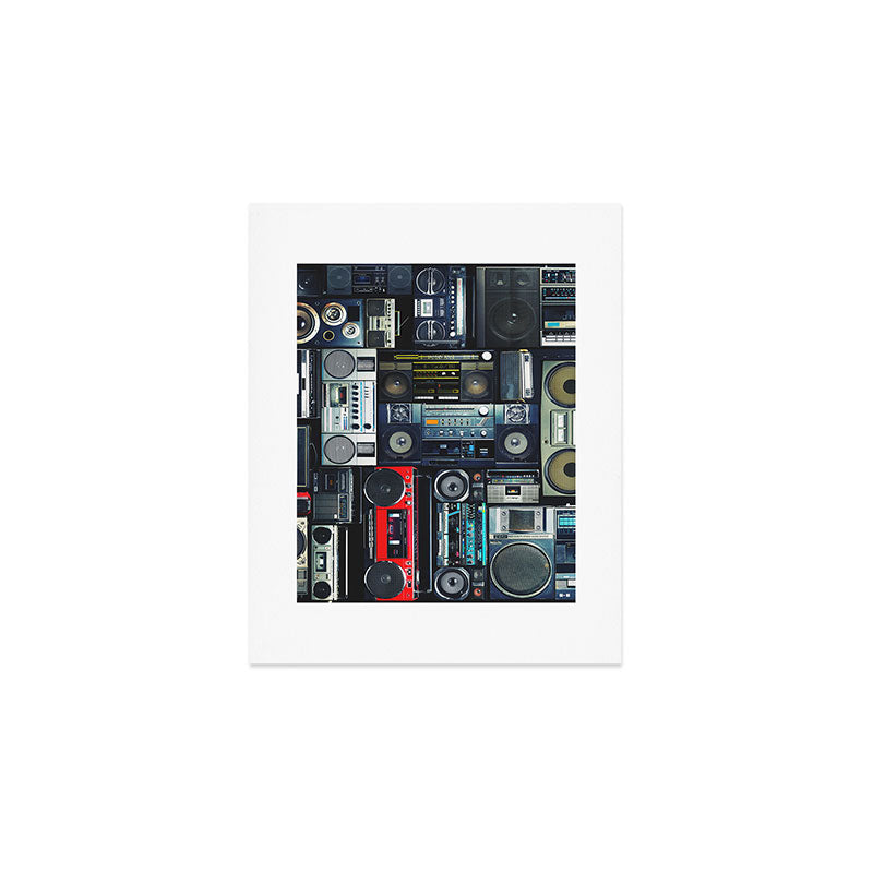 Retro Pop Eighties Boombox Radio Pattern Art Print Gallery Image 1