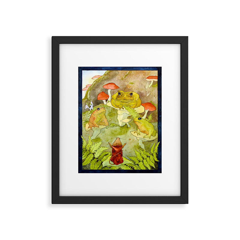 Toad Council Framed Art Print