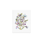 Cattleya Orchid White and Purple with Goldfish Muted Pallet Botanical Design Art Print Gallery Image 1