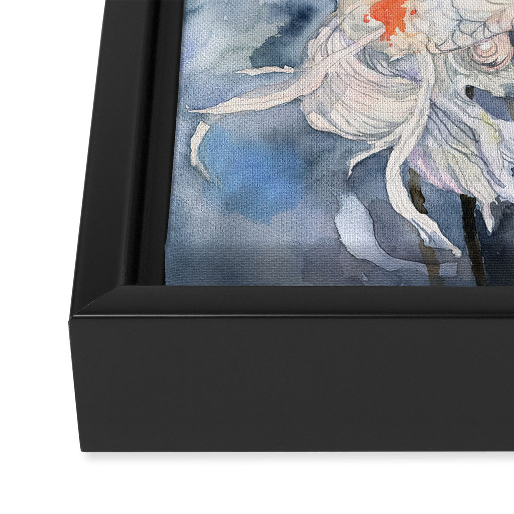 Koi Fish Painting, Underwater Water Lily Framed Canvas Print Gallery Image 3