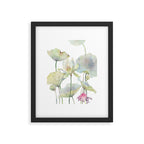 Lotus Flower and Leaves Pink Goldfish Watercolor  Framed Art Print Gallery Image 5