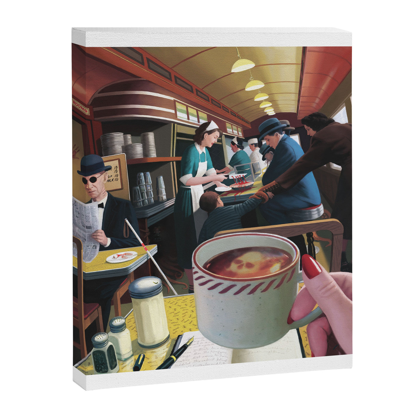 Blue Plate Special by Jeff Lee Johnson Canvas Print
