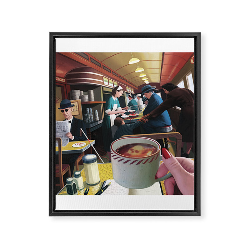 Blue Plate Special by Jeff Lee Johnson Framed Canvas Print